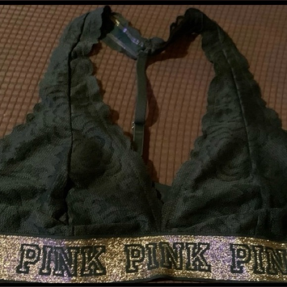 PINK Victoria's Secret Other - PINK Victoria's Secret Green Lace Bralette Sz.L
